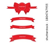 red ribbon banner with white... | Shutterstock .eps vector #1804767955