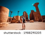 A Male Tourist Stands At The...