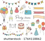 set of hand drawn party... | Shutterstock .eps vector #1764118862