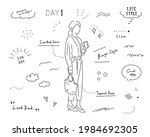 a set of female line drawing... | Shutterstock .eps vector #1984692305
