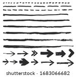 ink brush strokes  set of paint ... | Shutterstock .eps vector #1683066682