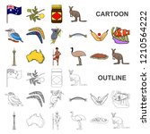 country australia cartoon icons ... | Shutterstock .eps vector #1210564222