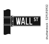 Wall Street Sign Icon In Black...