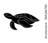 sea turtle icon in black style... | Shutterstock .eps vector #584186785
