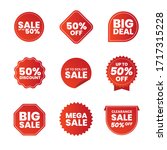collection of red promo labels... | Shutterstock .eps vector #1717315228
