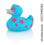 Blue Rubber Duck With Pink...