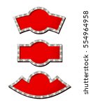 set of glowing retro frames red ... | Shutterstock .eps vector #554964958