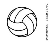 Volley ball icon vector sign and symbol isolated on white background.