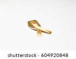 childhood ribbon  gold ribbon... | Shutterstock . vector #604920848