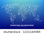 vector polygon sim card network ... | Shutterstock .eps vector #1221164485
