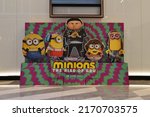Small photo of Bangkok, Thailand - June 22, 2022: Standee of An Animation Movie Minions 2 : The Rise of Gru display at the theater
