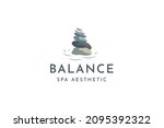 stone rock balancing logo... | Shutterstock .eps vector #2095392322