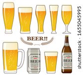 set of various beers and glasses | Shutterstock .eps vector #1655045995
