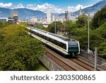 Small photo of Medellin, Antioquia. Colombia - January 26, 2023. ​Metro system with a long route of 26 km with 21 stations and a total duration of 40 minutes.