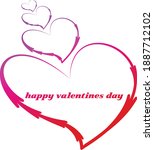 happy valentine's day art word... | Shutterstock .eps vector #1887712102