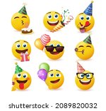smileys birthday vector set.... | Shutterstock .eps vector #2089820032