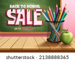 back to school sale vector... | Shutterstock .eps vector #2138888365