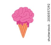 scary melt brain ice cream ... | Shutterstock .eps vector #2030557292