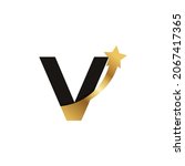initial letter v golden star... | Shutterstock .eps vector #2067417365