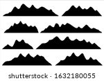set of mountain silhouettes... | Shutterstock .eps vector #1632180055