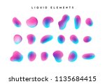 gradient iridescent shapes. set ... | Shutterstock .eps vector #1135684415