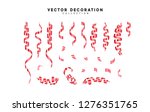 pink confetti and serpentine ... | Shutterstock .eps vector #1276351765