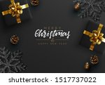 christmas black background.... | Shutterstock .eps vector #1517737022
