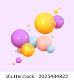 background with realistic balls ... | Shutterstock .eps vector #2025434822