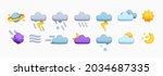icon set cloud weather.... | Shutterstock .eps vector #2034687335