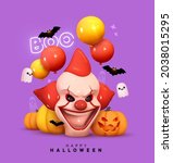halloween holiday design. scary ... | Shutterstock .eps vector #2038015295