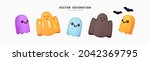 ghost for halloween. set of... | Shutterstock .eps vector #2042369795