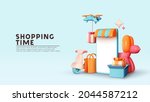 online store. shopping time.... | Shutterstock .eps vector #2044587212