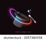 magic hat of conjurer with... | Shutterstock .eps vector #2057384558