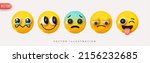 set icon smile emoji. realistic ... | Shutterstock .eps vector #2156232685