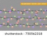 christmas lights isolated... | Shutterstock .eps vector #750562318