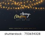 christmas background with... | Shutterstock .eps vector #753654328