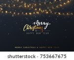 christmas background with... | Shutterstock .eps vector #753667675