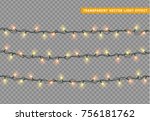 garlands color yellow and... | Shutterstock .eps vector #756181762