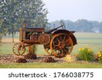 A Rusty Vintage Farm Tractor On ...