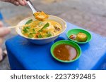 Small photo of Vietnamese braised beef offal or beef offal stew ( pha lau ): It's a popular snack in southern Vietnam, Vietnamese street food. Food and travel concept. Selective focus.