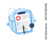 clipboard with stethoscope ... | Shutterstock .eps vector #1874538058