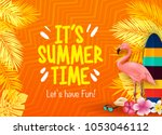it's summer time let's have fun ... | Shutterstock .eps vector #1053046112