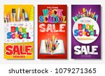 back to school sale creative ad ... | Shutterstock .eps vector #1079271365