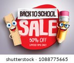 back to school sale vector... | Shutterstock .eps vector #1088775665