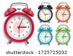alarm clock vector set. 3d... | Shutterstock .eps vector #1725725032