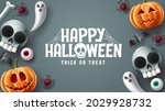 happy halloween text vector... | Shutterstock .eps vector #2029928732