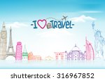 travel and tourism background... | Shutterstock .eps vector #316967852