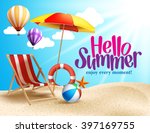 summer beach vector design in... | Shutterstock .eps vector #397169755