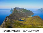 View from the top of Segla mountain in Senja islands, Norway. 