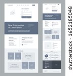 landing page wireframe design... | Shutterstock .eps vector #1652185048